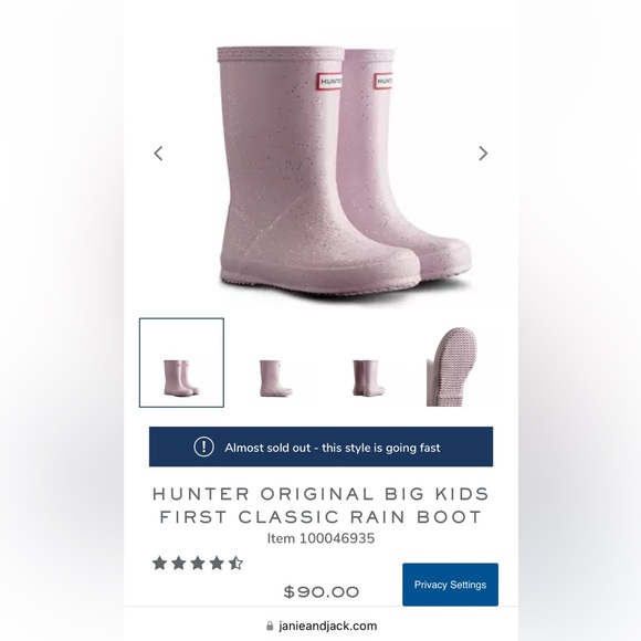 Hunter - Kids First Classic Rain Boot Glitter Mauve - Picture 2 of 7